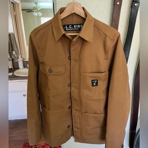 LC King men’s brown duck chore coat, size XS, made in USA